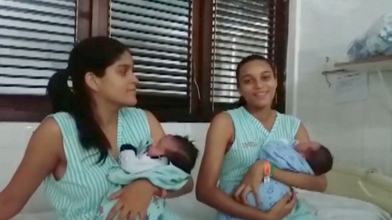 duas irmas tem filhos quase ao mesmo tempo na paraiba