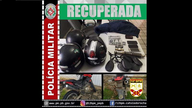 policia militar realiza prisao e recupera motocicleta roubada em sao do brejo do cruz