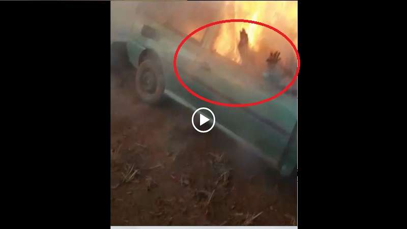 cenas de terror carro capota fica em chamas e deixa duas pessoas mortas video