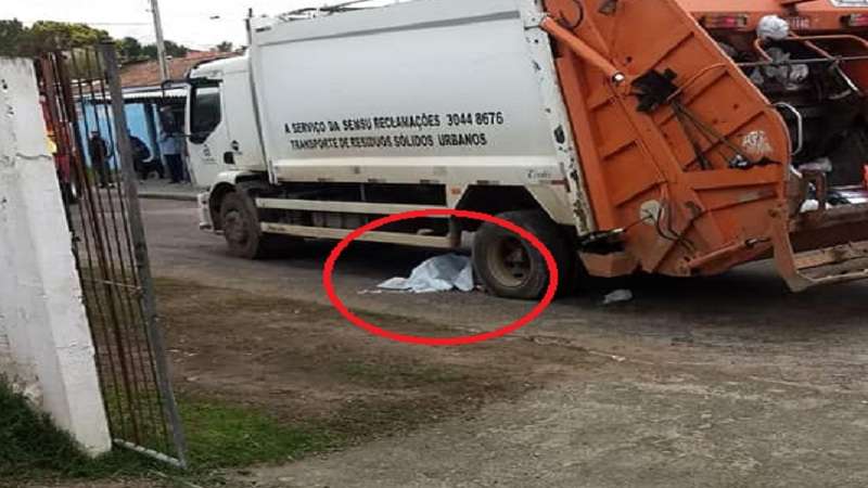 imagens fortes estudante e esmagada por caminhao de lixo apos mochila ficar presa