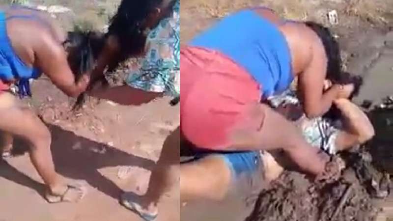 video briga por homem entre esposa e amante gravida termina com as duas na lama veja