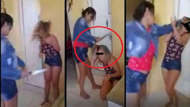 video mulher tortura amante do marido com faca tudo foi filmado