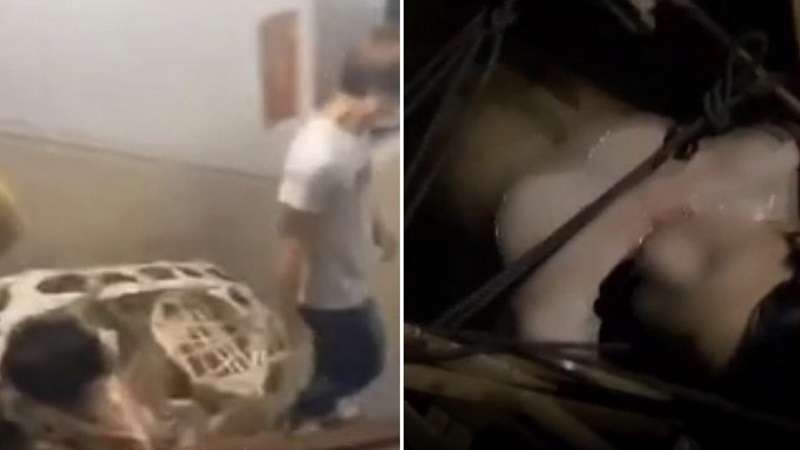 video homem pego com amante na cama e amarrado em gaiola e jogado em rio assista