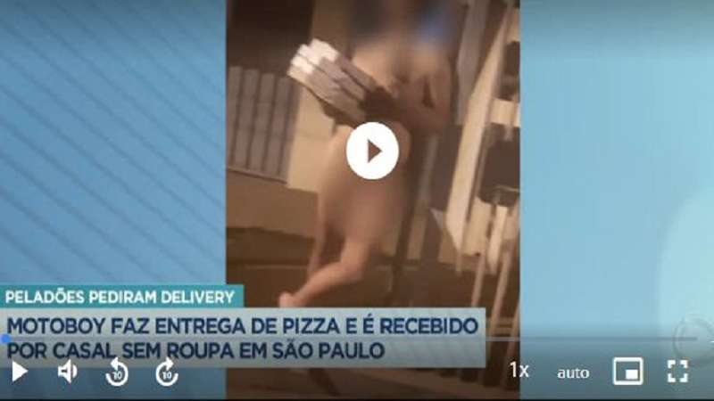 video entregador de pizza e recebido por casal sem roupa assista