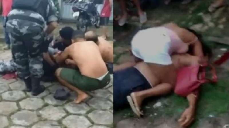 imagens fortes homem ataca agride policiais militares com barra de ferro e e morto a tiros veja video