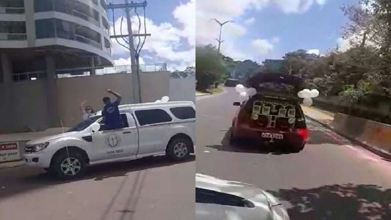 morto tem cortejo animado ao som de eu vou montar um puteiro e chama atencao nas ruas de manaus veja video