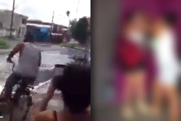 video gostosao foge e deixa amante na porta do motel apanhando da esposa